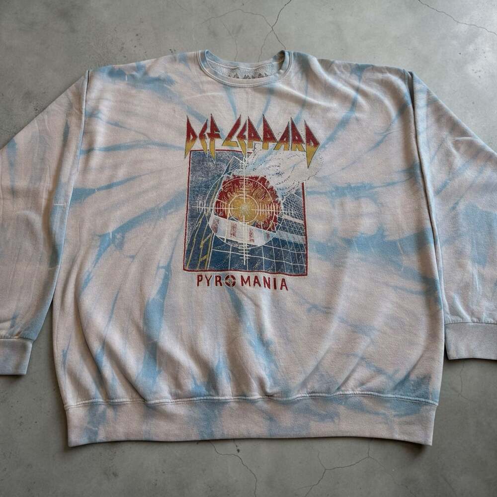 Def Leppard Pyromania Tie-Dye Crewneck Sweatshirt
